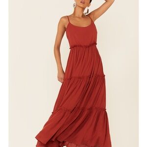 Wild Moss Cream Tiered Maxi Dress